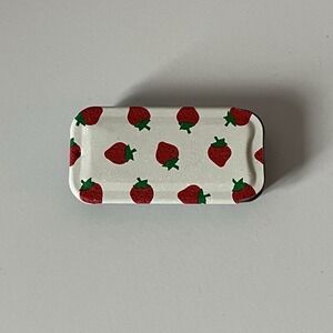 Potpourri Press Strawberry Miniature Tin Pill Trinket Keepsake Box 2"x1" USA